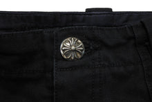 Load image into Gallery viewer, CHROME HEARTS クロムハーツ ファティーグ パンツ ブラック クロスボール シルバー925 サイズ32 美品 中古 4b010030
