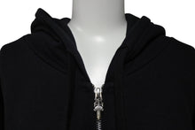 Load image into Gallery viewer, 新品未使用 CHROME HEARTS クロムハーツ ジップアップフーディー パーカー サイズXL ダガージップ スクロールラベル シルバー925 中古 4b010032