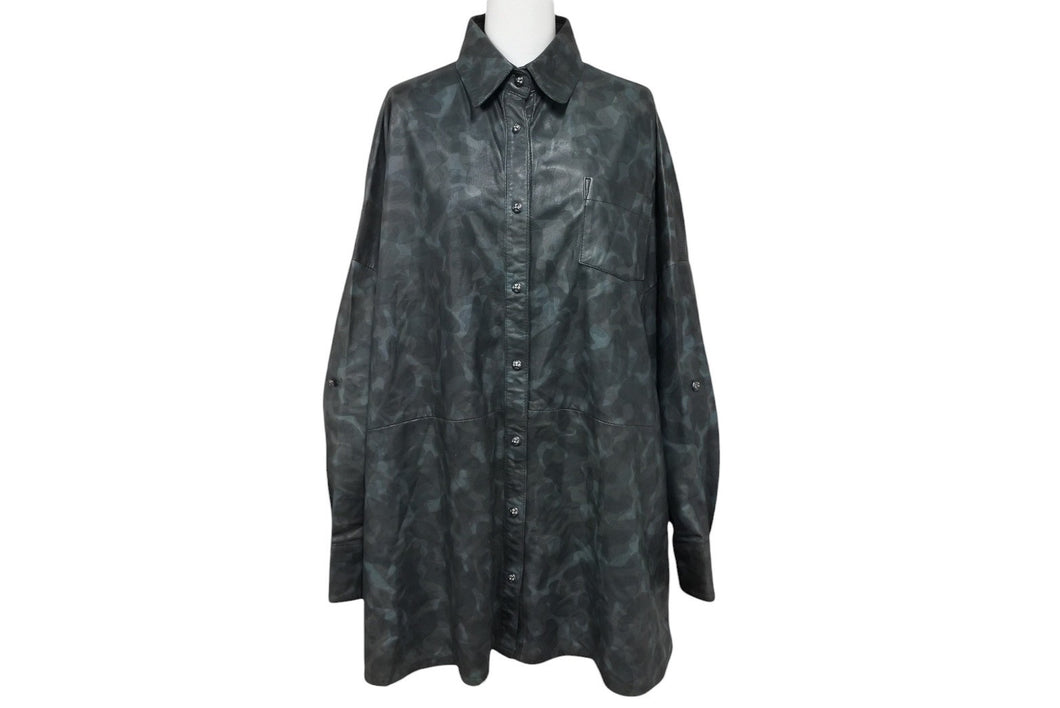 CHROME HEARTS クロムハーツ オーバー 長袖シャツ サイズS カモ柄 希少 クロスボールボタン マハルキタ 美品 中古 4b010040