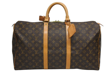 LOUIS VUITTON ルイヴィトン キーポル50 ボストンバッグ M41426 モノグラム PVC レザー モノグラム ゴールド金具 美品 中古 4b010050
