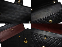 Load image into Gallery viewer, CHANEL シャネル マトラッセ25 Wフラップ Wチェーンショルダーバッグ 0番台 ラムスキン ココマーク ブラック ゴールド金具 美品 中古 4b010079