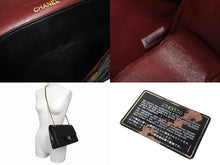 Load image into Gallery viewer, CHANEL シャネル マトラッセ25 Wフラップ Wチェーンショルダーバッグ 0番台 ラムスキン ココマーク ブラック ゴールド金具 美品 中古 4b010079