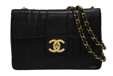 極美品 CHANEL シャネル マドモアゼル Sフラップ Wチェーンショルダーバッグ 3番台 ココマーク ラムスキン ゴールド金具 中古 4b010087