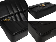 Load image into Gallery viewer, 極美品 CHANEL シャネル マドモアゼル Sフラップ Wチェーンショルダーバッグ 3番台 ココマーク ラムスキン ゴールド金具 中古 4b010087