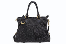 画像をギャラリービューアに読み込む, 極美品 LOUIS VUITTON ルイヴィトン ネオカヴィ MM ハンドバッグ M95351 モノグラム デニム ブラック 2WAY ゴールド金具 中古 4b010098