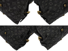 画像をギャラリービューアに読み込む, 極美品 LOUIS VUITTON ルイヴィトン ネオカヴィ MM ハンドバッグ M95351 モノグラム デニム ブラック 2WAY ゴールド金具 中古 4b010098