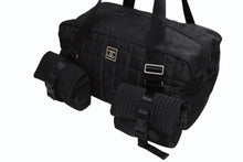 Load image into Gallery viewer, CHANEL シャネル スポーツライン ボストンバッグ 10番台 ココマーク チョコバー ナイロン ブラック シルバー金具 美品 中古 4b010100