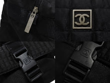 Load image into Gallery viewer, CHANEL シャネル スポーツライン ボストンバッグ 10番台 ココマーク チョコバー ナイロン ブラック シルバー金具 美品 中古 4b010100