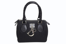 Load image into Gallery viewer, 極美品 Christian Dior クリスチャンディオール ガリアーノ期 トロッター柄 ミニハンドバッグ 04-BO-0018 ナイロンキャンバス レザー ブラック 中古 4b010101