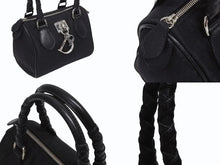 Load image into Gallery viewer, 極美品 Christian Dior クリスチャンディオール ガリアーノ期 トロッター柄 ミニハンドバッグ 04-BO-0018 ナイロンキャンバス レザー ブラック 中古 4b010101