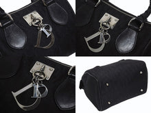 Load image into Gallery viewer, 極美品 Christian Dior クリスチャンディオール ガリアーノ期 トロッター柄 ミニハンドバッグ 04-BO-0018 ナイロンキャンバス レザー ブラック 中古 4b010101
