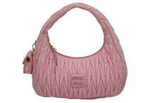 画像をギャラリービューアに読み込む, MIUMIU ミュウミュウ ミュウワンダー マテラッセ ホーボー ワンショルダーバッグ ハンドバッグ ピンク ナイロン 美品 中古 4b010107