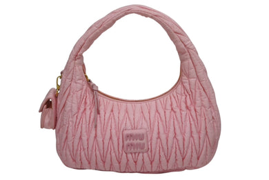 MIUMIU ミュウミュウ ミュウワンダー マテラッセ ホーボー ワンショルダーバッグ ハンドバッグ ピンク ナイロン 美品 中古 4b010107