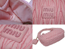 画像をギャラリービューアに読み込む, MIUMIU ミュウミュウ ミュウワンダー マテラッセ ホーボー ワンショルダーバッグ ハンドバッグ ピンク ナイロン 美品 中古 4b010107