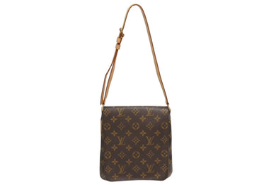 LOUIS VUITTON ルイヴィトン モノグラム ミュゼットサルサ ショルダーバッグ M51258 ブラウン PVC ヌメ革 ゴールド金具 美品 中古 4b010110