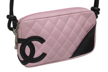 Load image into Gallery viewer, 極美品 CHANEL シャネル カンボンライン ワンショルダーバッグ 9番台 ココマーク カーフスキン キルティング ピンク ブラック 中古 4b010112