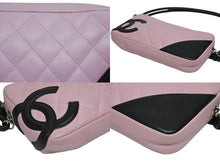 Load image into Gallery viewer, 極美品 CHANEL シャネル カンボンライン ワンショルダーバッグ 9番台 ココマーク カーフスキン キルティング ピンク ブラック 中古 4b010112