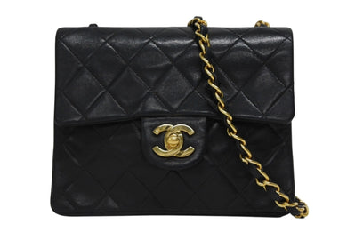 極美品 CHANEL シャネル ミニマトラッセ17 Sフラップ Sチェーンショルダーバッグ 2番台 ラムスキン ココマーク ブラック 中古 4b010113