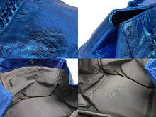 画像をギャラリービューアに読み込む, CHANEL シャネル ラグジュアリーライン デカココ メタリック トートバッグ 12番台 ブルー カーフスキン ブルー金具 美品 中古 4b010116