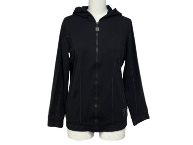 CHANEL シャネル スポーツライン ジップアップフーディー パーカー P30779K00443 サイズ38 ココマーク ブラック 美品 中古 4b010117