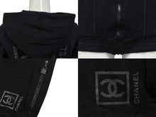 Load image into Gallery viewer, CHANEL シャネル スポーツライン ジップアップフーディー パーカー P30779K00443 サイズ38 ココマーク ブラック 美品 中古 4b010117