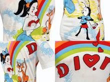 Load image into Gallery viewer, Christian Dior クリスチャンディオール 半袖Tシャツ 2P12155023 サイズ38 ホワイト マルチカラー カートゥーン ガリアーノ期 美品 中古 4b010118