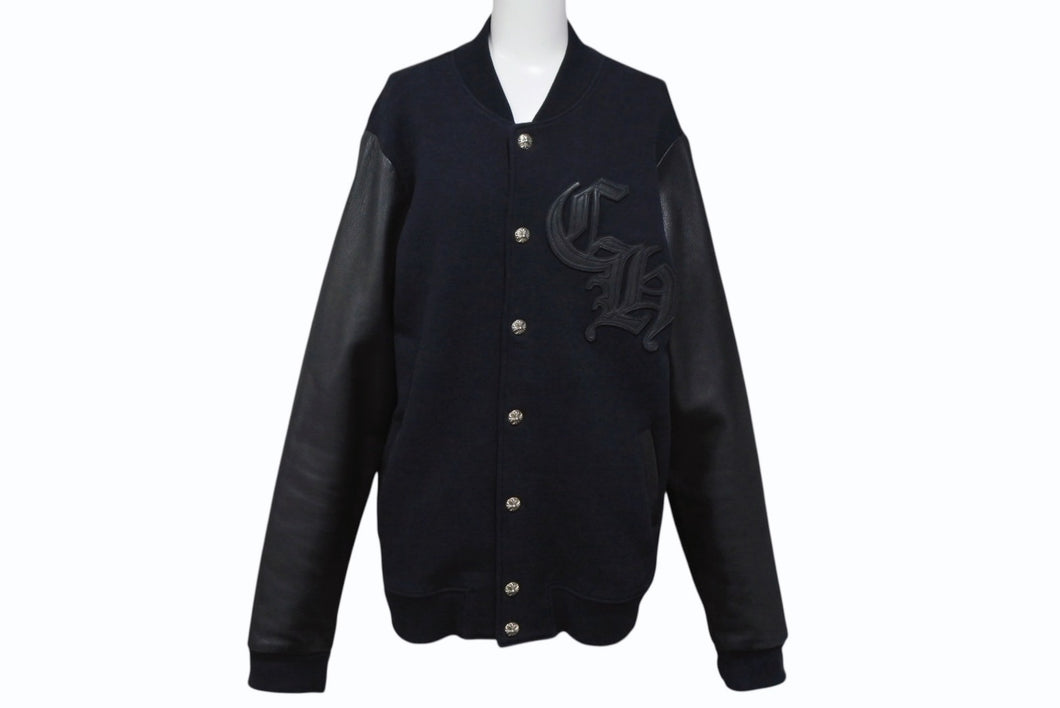 CHROME HEARTS クロムハーツ JKT GRP NOT BOMBER バーシティジャケット スタジャン サイズM CHレザーパッチ 美品 中古 4b010119