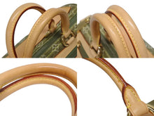 画像をギャラリービューアに読み込む, 極美品 LOUIS VUITTON ルイヴィトン ハンドバッグ デニム ネオスピーディ M95215 モノグラムデニム カーキ ゴールド金具 中古 4b010132