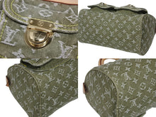 画像をギャラリービューアに読み込む, 極美品 LOUIS VUITTON ルイヴィトン ハンドバッグ デニム ネオスピーディ M95215 モノグラムデニム カーキ ゴールド金具 中古 4b010132