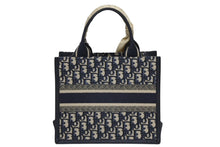 画像をギャラリービューアに読み込む, 極美品 CHRISTIAN DIOR クリスチャンディオール ブックトート スモール ハンドバッグ M1265ZRIW_M828 ネイビー オブリーク柄 中古 4b010153