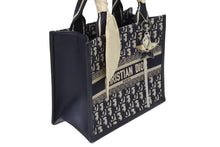 画像をギャラリービューアに読み込む, 極美品 CHRISTIAN DIOR クリスチャンディオール ブックトート スモール ハンドバッグ M1265ZRIW_M828 ネイビー オブリーク柄 中古 4b010153