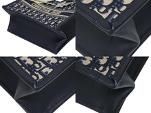 画像をギャラリービューアに読み込む, 極美品 CHRISTIAN DIOR クリスチャンディオール ブックトート スモール ハンドバッグ M1265ZRIW_M828 ネイビー オブリーク柄 中古 4b010153