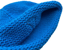 Load image into Gallery viewer, 新品同様 CHROME HEARTS クロムハーツ クロスパッチ ニットキャップ ビーニー カシミヤ レザー シルバー925 パープル ブルー 中古 4b010160