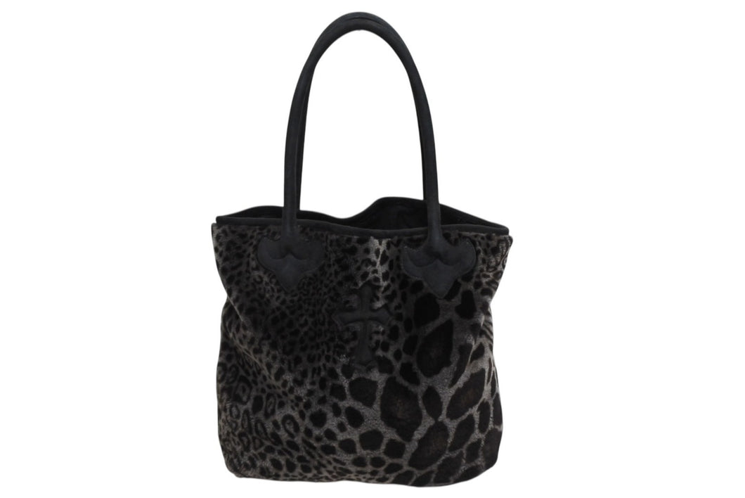 CHROME HEARTS クロムハーツ FS TOTE BLACK LEOPARD レオパード トートバッグ ブラック 美品 中古 4b010161