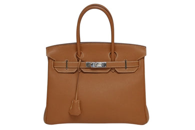 極美品 HERMES エルメス バーキン30 ハンドバッグ トゴ ゴールド シルバー金具 ☐I刻印 中古 4b010162