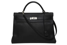 Load image into Gallery viewer, 新品同様 HERMES エルメス ケリー 40 ハンドバッグ 2WAY ブラック 内縫い トゴ シルバー金具 ◻︎H刻印 中古 4b010164