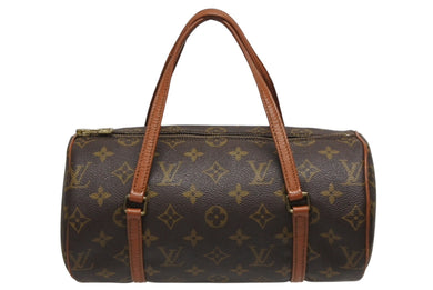 LOUIS VUITTON ルイヴィトン パピヨン26 ハンドバッグ モノグラム M51366 筒型 モノグラムキャンバス ブラウン 美品 中古 4b010165