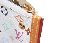 画像をギャラリービューアに読み込む, 新品同様 LOUISVUITTON ルイヴィトン ポシェットクレコインケース M92655 モノグラムマルチカラー 村上隆 ホワイト 中古 4b010167