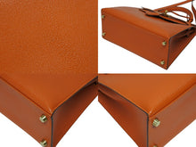 Load image into Gallery viewer, 極美品 HERMES エルメス ケリー25 2WAY ショルダーバッグ 外縫 ◻︎F刻印 シェーブル オレンジ ゴールド金具 中古 4b010169