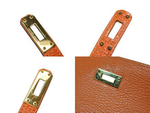Load image into Gallery viewer, 極美品 HERMES エルメス ケリー25 2WAY ショルダーバッグ 外縫 ◻︎F刻印 シェーブル オレンジ ゴールド金具 中古 4b010169