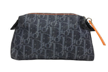 画像をギャラリービューアに読み込む, 極美品 Christian Dior クリスチャンディオール トロッター フライトポーチ 小物入れ デニム グレー シルバー金具 中古 4b010172