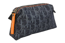 画像をギャラリービューアに読み込む, 極美品 Christian Dior クリスチャンディオール トロッター フライトポーチ 小物入れ デニム グレー シルバー金具 中古 4b010172