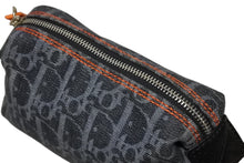 画像をギャラリービューアに読み込む, 極美品 Christian Dior クリスチャンディオール トロッター フライトポーチ 小物入れ デニム グレー シルバー金具 中古 4b010172