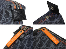 画像をギャラリービューアに読み込む, 極美品 Christian Dior クリスチャンディオール トロッター フライトポーチ 小物入れ デニム グレー シルバー金具 中古 4b010172