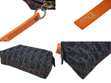 画像をギャラリービューアに読み込む, 極美品 Christian Dior クリスチャンディオール トロッター フライトポーチ 小物入れ デニム グレー シルバー金具 中古 4b010172