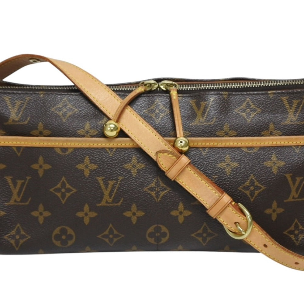 LOUIS VUITTON ルイヴィトン ポパンクール ロン ショルダーバッグ M40008 ヌメ革 レザー ゴールド金具 ブラウン 美品 中古 4b010175