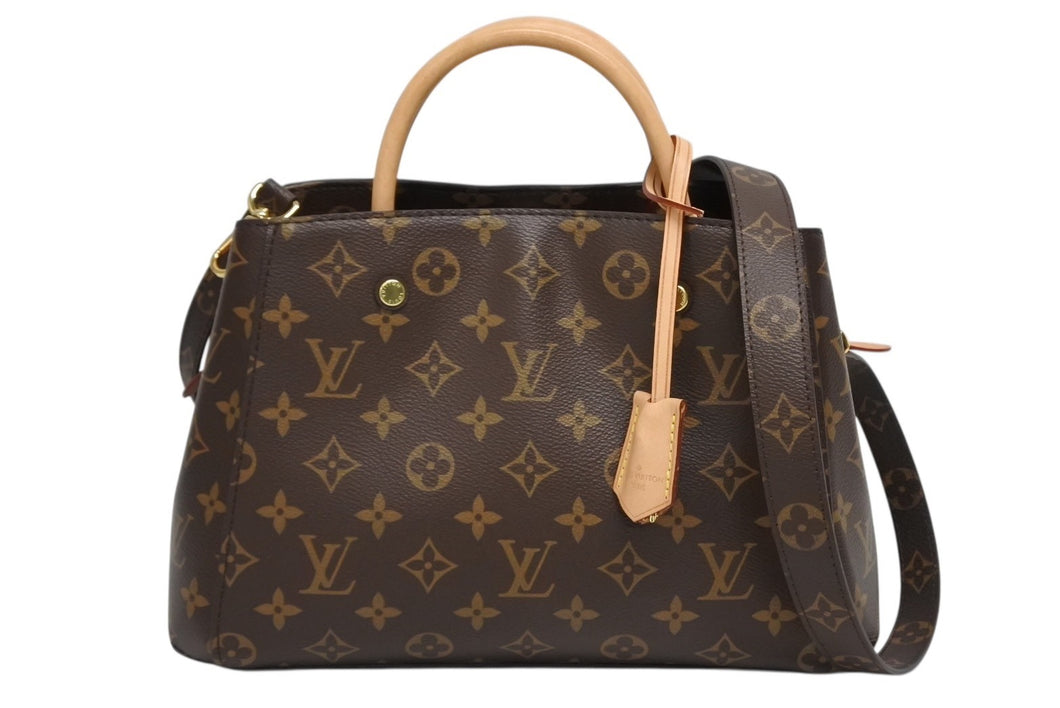 極美品 LOUIS VUITTON ルイヴィトン モンテーニュBB モノグラム ハンドバッグ M41055 ブラウン 中古 4b010186