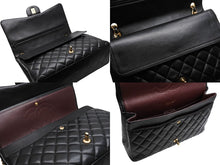画像をギャラリービューアに読み込む, 極美品 CHANEL シャネル マトラッセ33 Wフラップ Wチェーン ショルダーバッグ 15番台 ラムスキン ブラック ゴールド金具 中古 4b010200