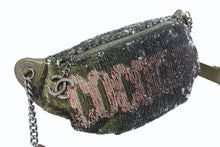 Load image into Gallery viewer, CHANEL シャネル ココキューバ スパンコール ボディバッグ 23番台 2016 スパンコール ラムスキン カーキ シルバー 美品 中古 4b010204