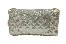 Load image into Gallery viewer, CHANEL シャネル ショルダーバッグ 13番台 ココマーク スパンコール ストロー ゴールド ベージュ マットゴールド金具 美品 中古 4b010207